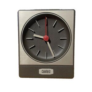 Bauhaus Table Desk Clock German Quartz Plastic Minimalist Sleek‎ MCM 1970s VTG